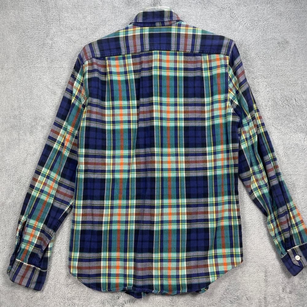 J.Crew Button Down Shirt Mens S Blue Plaid Sporting Goods Flannel Y2K Vintage - Picture 6 of 11